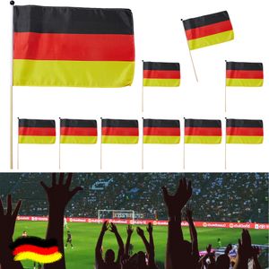 Stabfahne Deutschland 10er Set mit Stab 30x45cm Flagge Fahne Schwarz/Rot/Gold Fanartikel Fussball