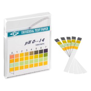 ECENCE pH Teststreifen 100 Stck., Lackmus Testpapier, Messbereich 0-14, Indikator Universalpapier, S