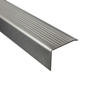 Edelstahl Treppenkantenprofil Stufenprofil  Leiste T30mm H20mm 2,5m gebürstet