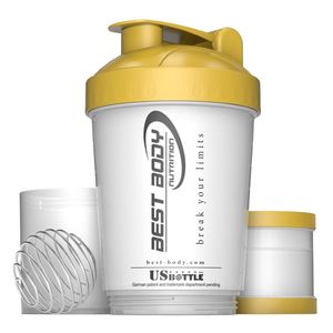 Eiweiß Shaker USBottle - Design Best Body Nutrition - Stück, 1 x Stück, Farbe: weiß/gold