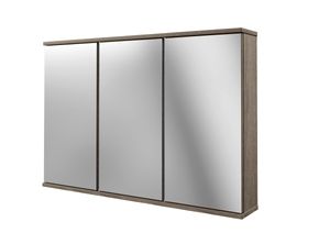 FACKELMANN LED-Spiegelschrank / dreitürig / Spiegelschrank mit gedämpften Scharnieren / Maße (B x H x T): ca. 100,5 x 68 x 16 cm / hochwertiger Schrank / Möbel fürs WC und Bad / Korpus: Braun dunkel
