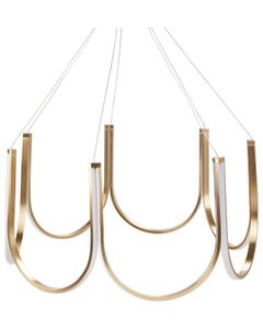 BELIANI Kronleuchter Gold Aluminium Pendelleuchte mit LED-Beleuchtung Moderner Stil