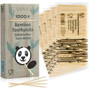 1000x Premium Bambus Zahnstocher für Zahnpflege und Basteln