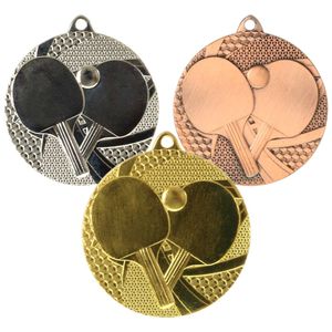 Medaille Tischtennis rund SET gold silber bronze