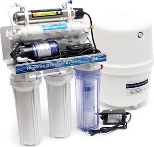 Naturewater 6 Stufen Umkehrosmose 180 L/Tag, RO Omsoseanlage mit UV Klärer und Druckerhöhungspumpe für sauberes Trinkwasser Naturewater 6 Stufen Umkehrosmose 180 L/Tag, RO Omsoseanlage mit UV Klärer und Druckerhöhungspumpe für sauberes Trinkwasser