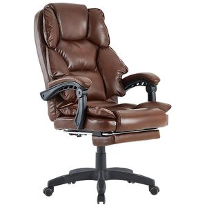 Schreibtischstuhl Bürostuhl Gamingstuhl Racing Chair Chefsessel mit Fußstütze, Farbe:Dunkelbraun