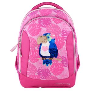 Depesche 10448 School Backpack TOPModel with Tucan of Sequins Pink