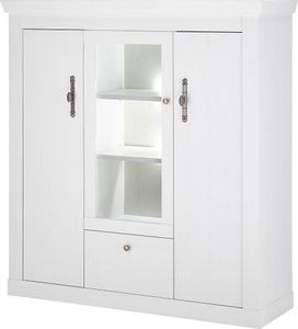 Wohnzimmer Highboard mit 140 cm Breite in Pinie weiß, Landhaus-Stil - RAPLA-61