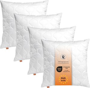 Kopfkissen 40 x 40 cm, 4er Set, Zierkissen, 100% Mikrofaser, für Allergiker geeignet, sleepling Basic 100