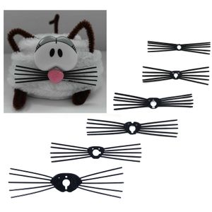 6 Stück Schnurrhaare Sortiment universal passend für Sicherheitsnasen Katze Cat, Farbe:schwarz