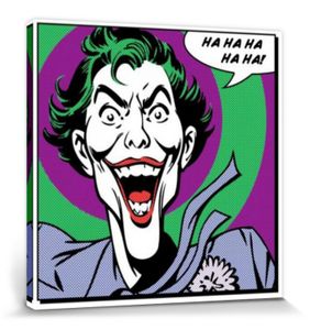 Batman Poster Leinwandbild Auf Keilrahmen - Joker Ha Ha (40 x 40 cm)