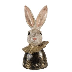 Clayre & Eef Figur Kaninchen 23 cm Weiß Goldfarbig Polyresin