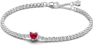 Pandora 590041C02 - Sprankelend Rood Hart Tennis - Armband-Länge 18 cm