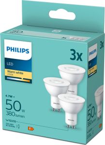 Philips LED Strahler GU10 WW 3er Set 50W 2700K