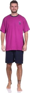 Herren Shorty Schlafanzug kurz, Farben:fuchsia uni, Gr.:XXL