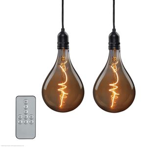 2er Set Hängelampe Batterie + Fernbedienung outdoor, A130, Ø 13x27cm, dimmbar 2er Set Hängelampe Batterie + Fernbedienung outdoor, A130, Ø 13x27cm, dimmbar