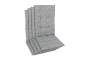 GO-DE Textil, Sesselauflage Niederlehner, 4er Set, Farbe: grau, Maße: 98 cm x 48 cm x 5 cm, Rueckenhoehe: 52 cm