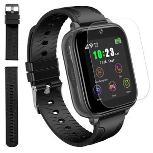(černá) T12 4G chytré hodinky pro děti, dětské hodinky s dotykovým displejem, GPS sledováním a voláním, hlasovým videohovorem, SOS kamerou, hudebním přehrávačem
