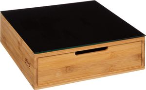 5five Simply Smart Aufbewahrungsbox Kaffe Kapsel Bambus schwarz braun 10x30x30cm