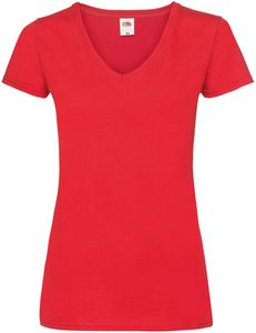 Fruit of the Loom Valueweight V-Neck T Lady-Fit Farbe: rot Größe: 2XL