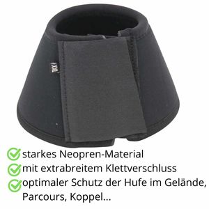 'AMKA Hufglocken aus Neopren Hufschutz  Springglocken schwarz', Größe:XL