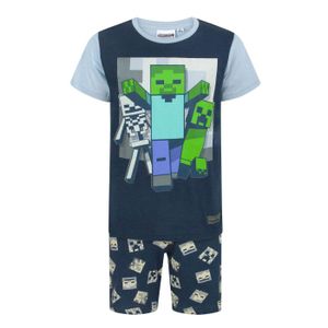 Minecraft - "Undead" pyžamo s kraťasy pro chlapce NS7344 (128) (Modrá)