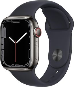 Apple Watch 7 GPS + Cell 41mm Edelst. Graphit, Sport Mittern.
