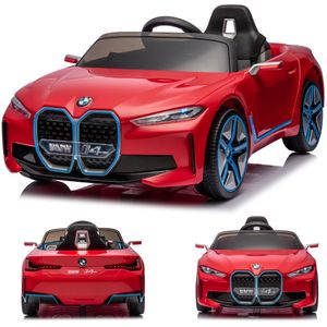 BMW i4 Kinderauto Kinder Elektroauto mit Fernbedienung mp3 und mehr 2 Motoren -Rot-
