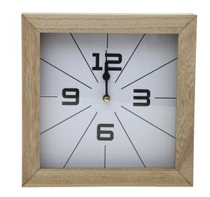 Wanduhr 25x25cm, viereckig, Holz Uhr, Küchenuhr Wohnzimmeruhr Esszimmer, Holzdesign