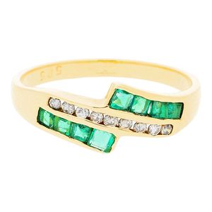 JuwelmaLux Ring 585/000 (14 Karat) Gold mit Smaragd JL30-07-1005 53