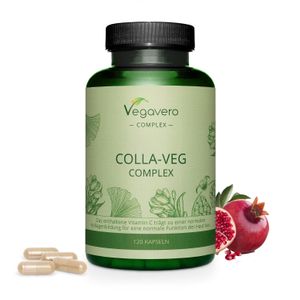 Vegavero Colla-Veg Komplex | 120 Kapseln | vegane Alternative zu Kollagen | Aminosäuren & Pflanzenextrakte | vegan