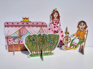 Šípková Ruženka - bábky 2ks, postieľka, ker