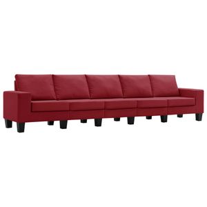 ❀ Hohe Qualität 5-Sitzer-Sofa Sofagarnitur Wohnlandschaft-Sofa Couch Relaxsofa Weinrot Stoff