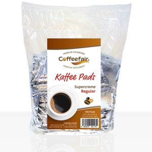 Coffeefair Kaffeepads Megabeutel Supercreme Regular - 100Stk einzeln verpackt, Kaffee-Pad für z.B. Senseo