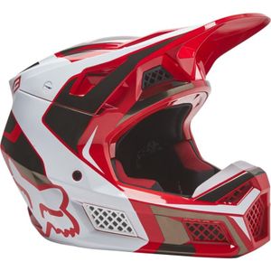 FOX V3 RS Mirer Motocross Helm Farbe: Rot/Weiß, Grösse: XL (61/62)