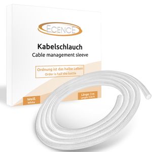 Grau, 1,5m Bambelaa Kabelschlauch 1,5m Kabelkanal kürzbar Kunststoff flexible Kabelorganisation 20mm Durchmesser 