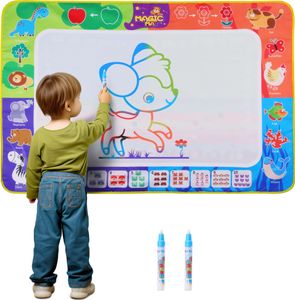 Navaris Wassermalmatte XXL - Praktisch und Wiederverwendbar - Wasser Doodle Matte - Ideal für Kinder oder auf Reisen - Malmatte mit Wasserstift