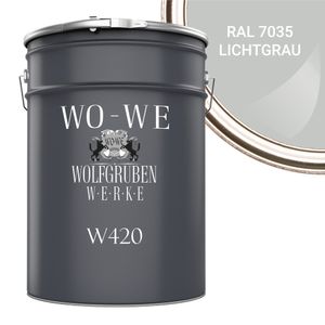 Holzfarbe Holzlack Holzanstrich Holzbeschichtung W420 - Lichtgrau RAL 7035 - 10L