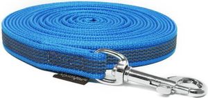 Mystique® Gummierte Schleppleine 15mm mit Handschlaufe Standard Karabiner blau 20m