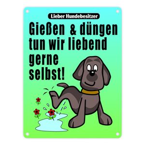 Gießen und düngen - Kein Hundeklo Schild in bunt