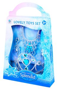 Súprava šperkov s korunkou pre malú ľadovú kráľovnú - 3 kusy pre deti