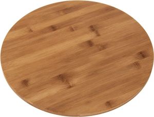SIDCO Drehteller Bambus Drehplatte Servierplatte drehbar XL Drehbrett Holz Ø 35cm