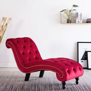 Eleganter - HOMMIE Chaiselongue Rot Samt - Mit Praktischen Design für Zuhause,145 x 52 x 77 cm ,Einfach zu montieren