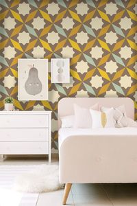 Coloray Fototapete 104x70 cm Latextapete Magicstick - Abstract Retro GeometricBrown.