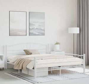 vidaXL Posteľný rošt biely kov 160 × 200 cm