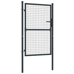 vidaXL Mesh-Gartentor Verzinkter Stahl 100 x 175 cm Grau