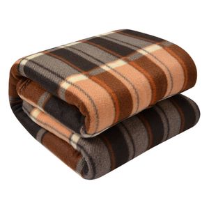 Clayre & Eef Tagesdecke 180x200 cm Beige Braun Polyester Rauten