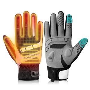 ROCKBROS Beheizte Handschuhe, Beheizbare Winterhandschuhe, mit USB, Fahrrad/Motorrad, M