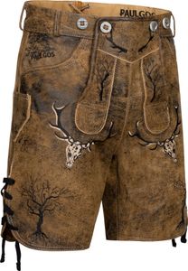 PAULGOS Herren Trachten Lederhose Kurz - HK6 ANTIK - Echtes Leder - in 2 Farben erhältlich - Größe 44 - 60 PAULGOS Herren Trachten Lederhose Kurz - HK6 ANTIK - Echtes Leder - in 2 Farben erhältlich - Größe 44 - 60