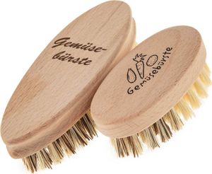 SIDCO Gemüsebürste Pilzbürste 2 x Kartoffelbürste Champignonbürste Holz Küchenbürste